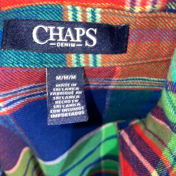 Chaps Women’s Multicolor Plaid Zip Up Long Sleeve Shirt Jacket Size Medium - Picture 6 of 8
